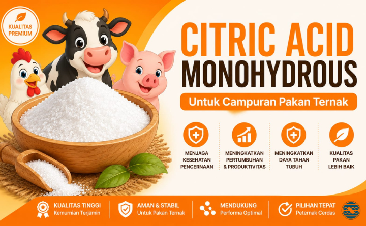 Citric Acid Monohydrate untuk Pakan Ternak : Solusi Efektif Tingkatkan Performa dan Kesehatan Ternak