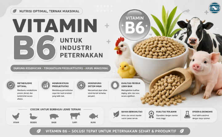 Pyridoxine Tingkatkan Efisiensi Pakan dan ProduktivitasTernak